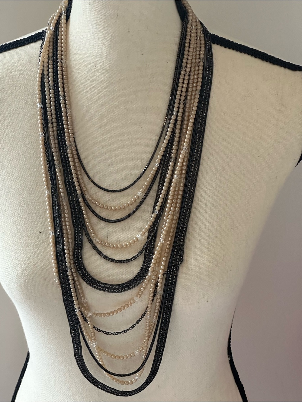 Erickson Beamon absolutely beautiful Black and Cream Multi-Strand necklace